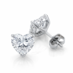 Lab Grown Heart Cut Diamond Stud Earrings
