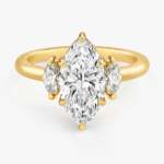 Lab Grown Marquise Diamond Three Stone Ring