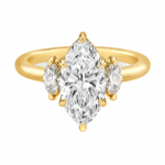 Lab Grown Marquise Diamond Three Stone Ring