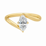 Lab Grown Marquise Diamond Ring with Bypass Twist Band