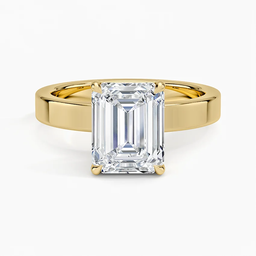 1 Lab Grown Emerald Cut Diamond Solitaire Ring - 图片 1