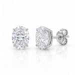 Lab Grown Oval Cut Solitaire Diamond Stud Earrings